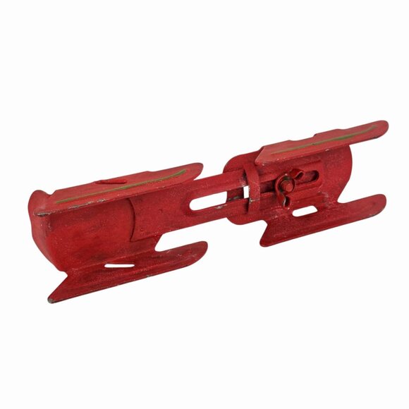 JACKSON N JILL Red Sleigh Decor Christmas Decoration Metal 8" X 2" X 1.5" - Picture 2 of 5